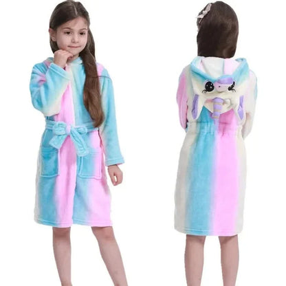 UNICORNHUG – Soft hooded flannel robe designed for cozy kids comfort