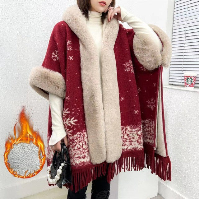 Ortekor Cozy Wearable Blanket Poncho with Silky Lining | Stylish Comfort for Chilly Days