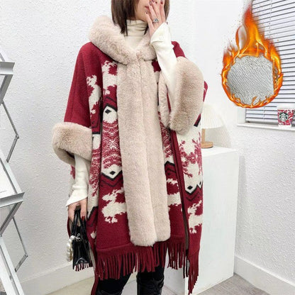 Ortekor Cozy Wearable Blanket Poncho with Silky Lining | Stylish Comfort for Chilly Days
