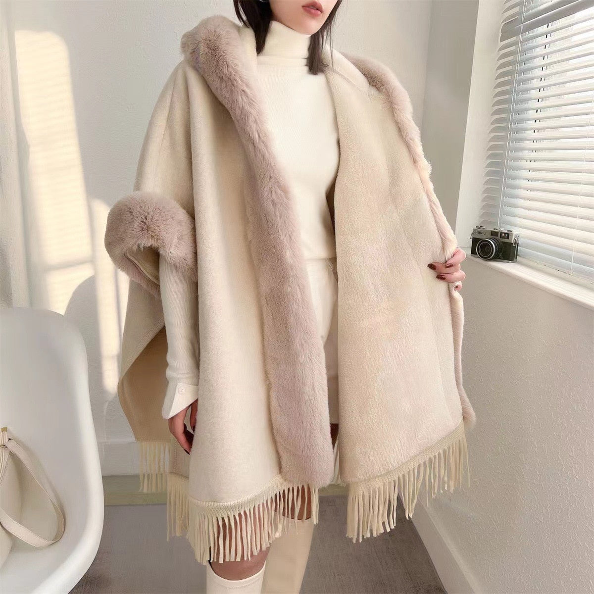 Ortekor Cozy Wearable Blanket Poncho with Silky Lining | Stylish Comfort for Chilly Days