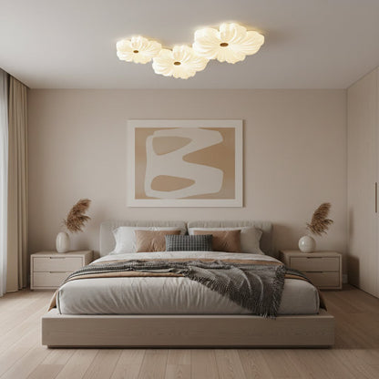 Flush Mount LED Light Fixture White Acrylic 13 Inch Round for Bedroom Living Room Hallway Kitchen Low Profile Modern Overhead Lighting Ceili
