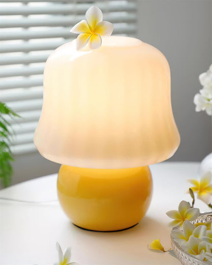 Ceramic Accent Lamp with Enamel Shade 11.4 in Beige for Nightstands Bedrooms Living Rooms Study Desks Side Tables E14 Socket 15W Soft Glow