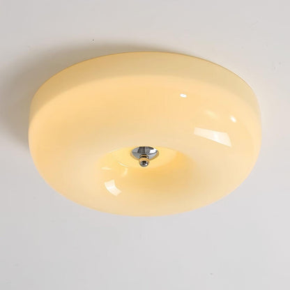 Modern Glass LED Flush Mount Light with Adjustable Color Temperature for Bedroom, Entryway, and Small Spaces
