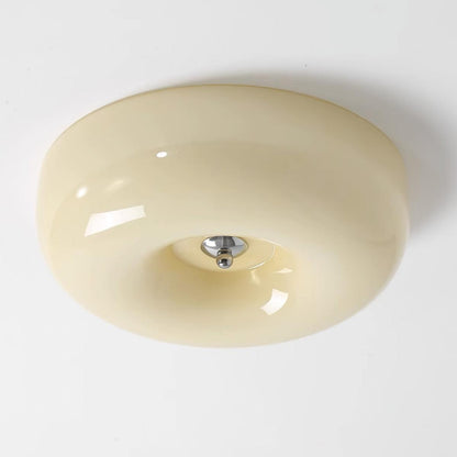 Modern Glass LED Flush Mount Light with Adjustable Color Temperature for Bedroom, Entryway, and Small Spaces