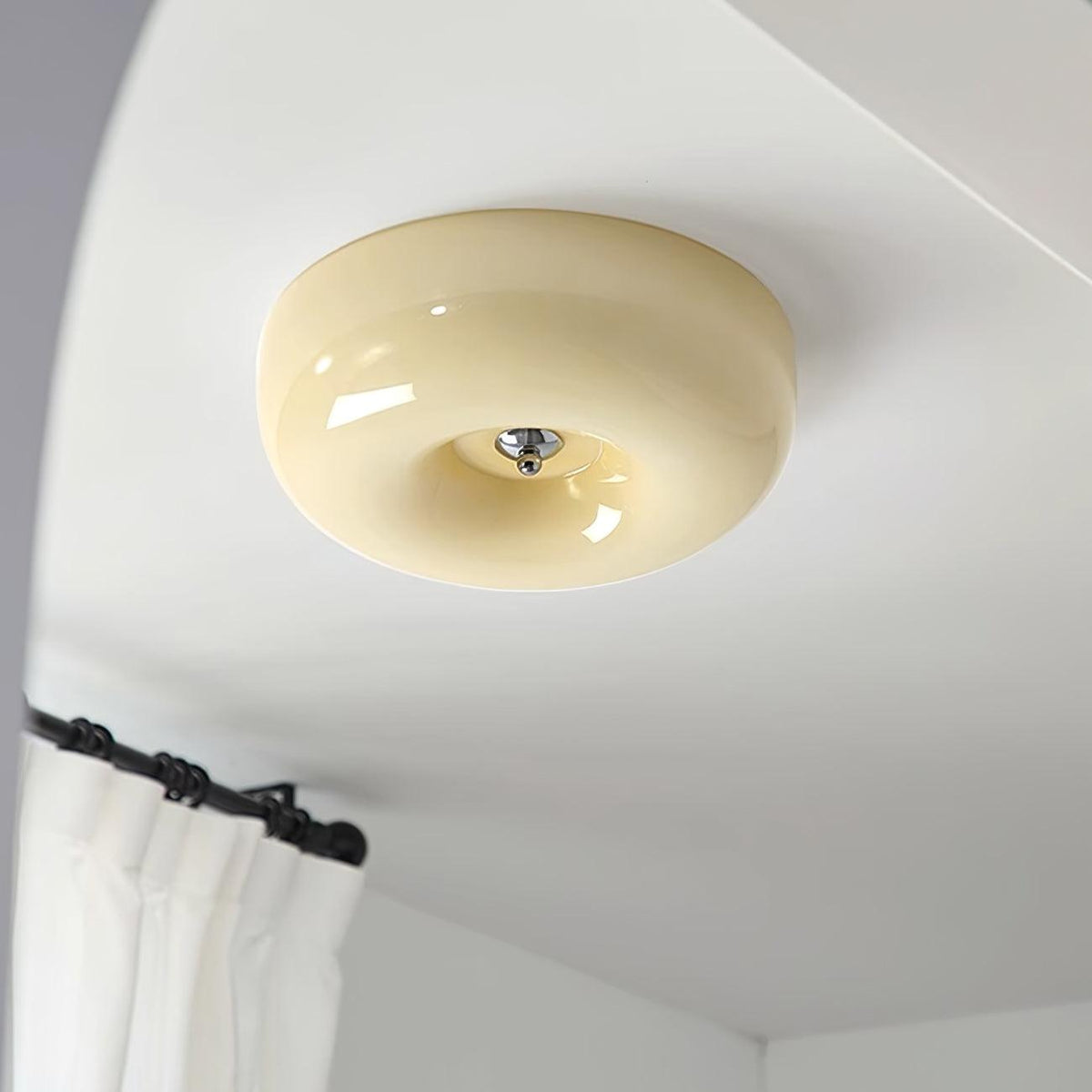 Modern Glass LED Flush Mount Light with Adjustable Color Temperature for Bedroom, Entryway, and Small Spaces