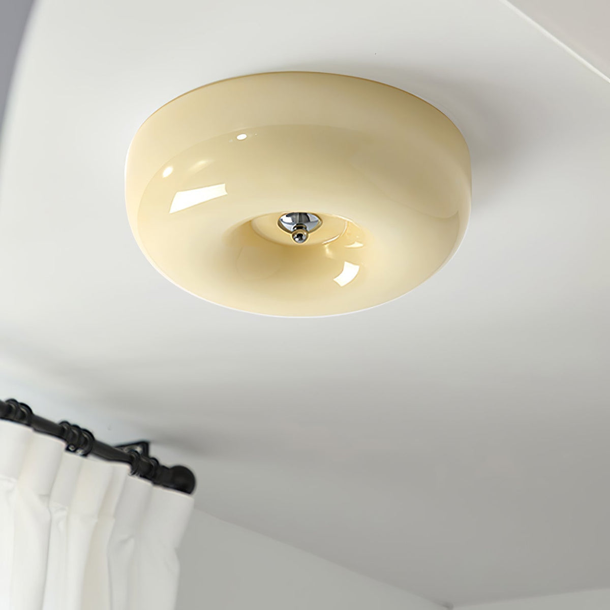 Modern Glass LED Flush Mount Light with Adjustable Color Temperature for Bedroom, Entryway, and Small Spaces
