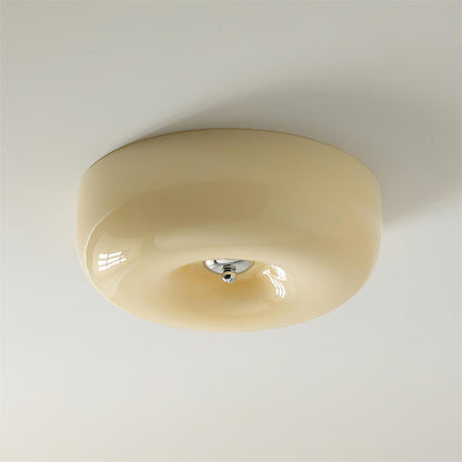 Modern Glass LED Flush Mount Light with Adjustable Color Temperature for Bedroom, Entryway, and Small Spaces
