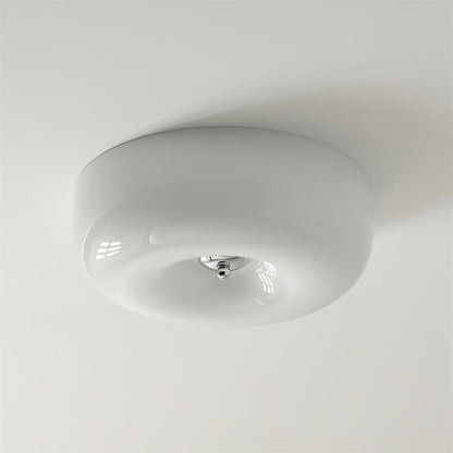 Modern Glass LED Flush Mount Light with Adjustable Color Temperature for Bedroom, Entryway, and Small Spaces