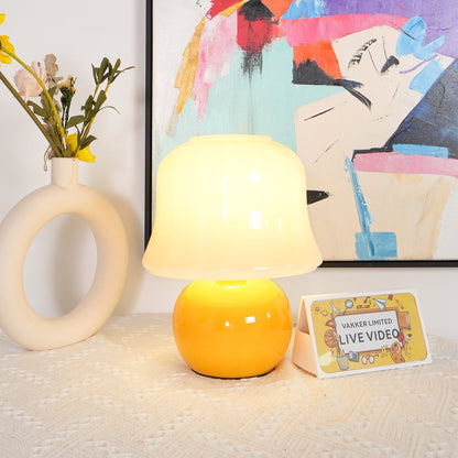 Ceramic Accent Lamp with Enamel Shade 11.4 in Beige for Nightstands Bedrooms Living Rooms Study Desks Side Tables E14 Socket 15W Soft Glow