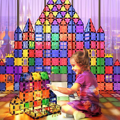 Creative Builders | Montessori Magnetic Tiles Building Set with 40 Pieces for STEM Learning
