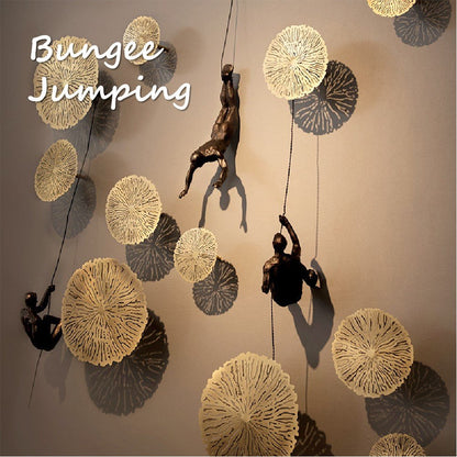 3D Wall Art Sculpture, Climbing Man Wall Art for Living Room and Office, Modern Wall Sculptures for Home Decor