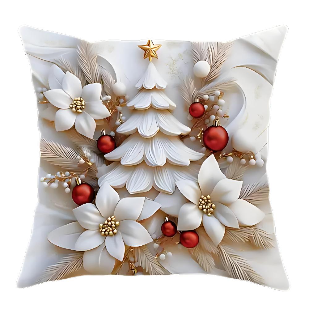 Crescent Christmas Pillow Covers - Velvet, Set of 4 with Holiday Designs