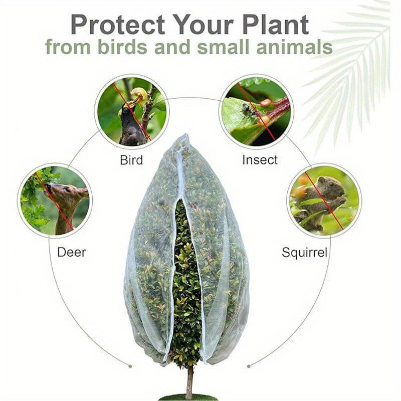 Garden Netting Sleeves with Cinch Cord | Ventilated Fabric Pouches Shield Growing Produce from Wildlife & Insects | Reusable Orchard