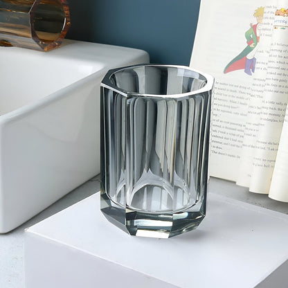 Crystal Glass Bathroom Accessories Set, Glass Soap Dispenser with Toothbrush Holder, Vanity Tray for Bathroom Countertop