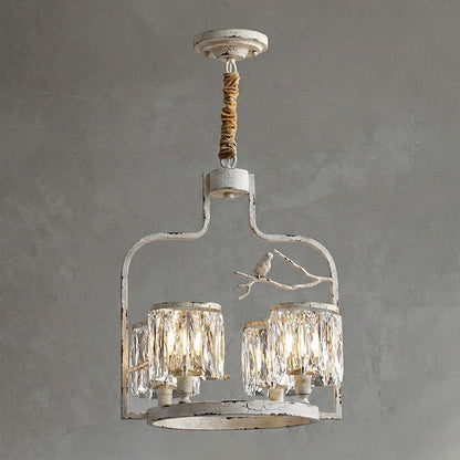 Crystal Hanging Light Fixture with Brass Frame 22 Inch for Dining Room Living Room Foyer Indoor Ceiling Lighting Classic Elegant Design