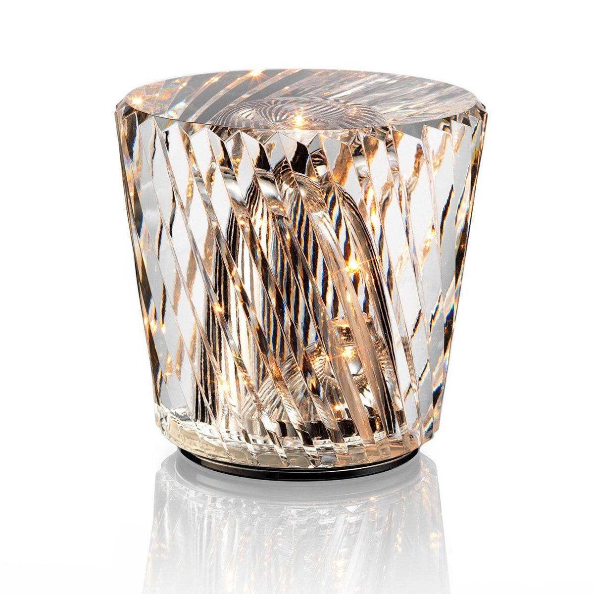Rechargeable LED Accent Lamp with Crystal Reflective Glass – Compact Nightstand Light for Bedroom, Office Desk, Cozy Reading Nook