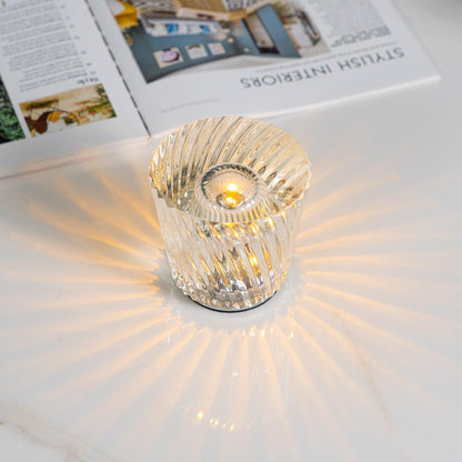 Rechargeable LED Accent Lamp with Crystal Reflective Glass – Compact Nightstand Light for Bedroom, Office Desk, Cozy Reading Nook