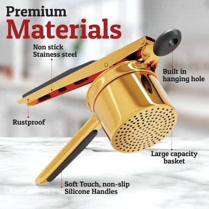 Culinary Master | Heavy Stainless Steel Potato Masher with Ergonomic Handle | Large Capacity Tool for Smooth Mashed Potatoes