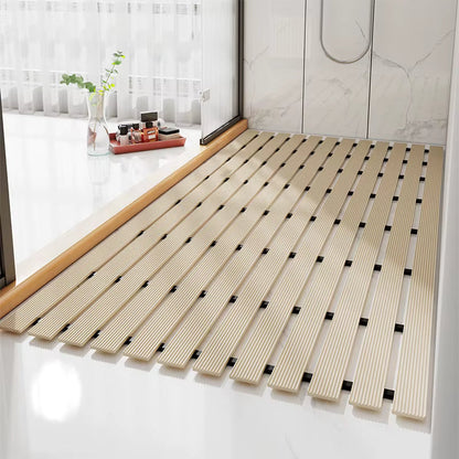 Non Slip Bath Mat, Bathtub Mat with Quick Drainage Grooves, Trimmable Shower Mat for Tub and Shower Floor