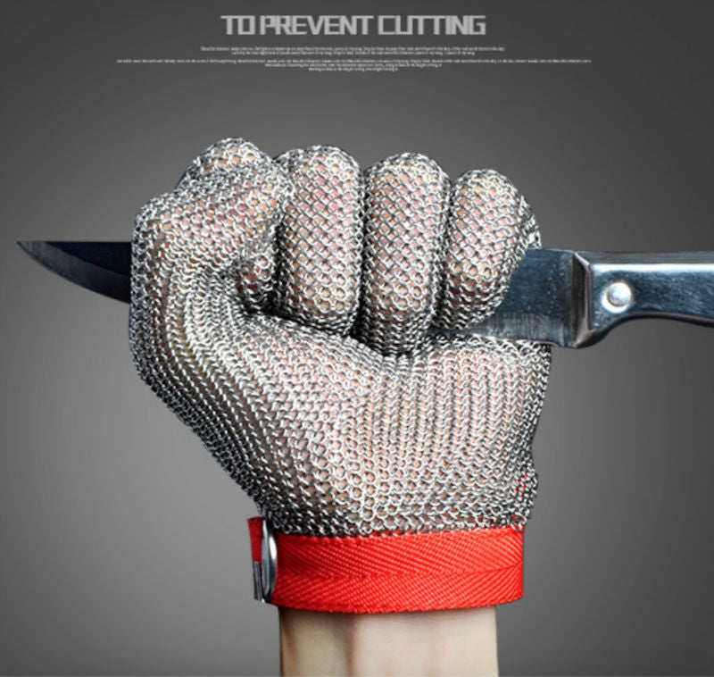 Cut-Resistant Glove | Stainless Steel Protection with Adjustable Strap | Safety Gear for Kitchen and Workshop