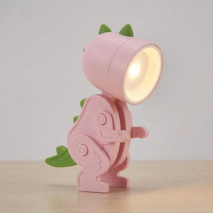 Rechargeable LED Clip-On Reading Light Foldable Dinosaur Design Portable Study Lamp for Desk Bedroom Travel Kids Students Compact Bedside Ni