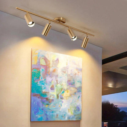 Pivoting Metal Track Spotlight Fixture 350° Swivel Wall & Ceiling Mount LED Accent Light for Living Room Bedroom Kitchen Gallery Art Display