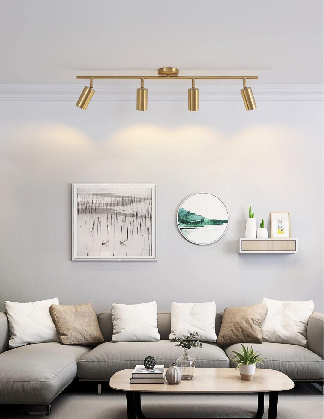 Pivoting Metal Track Spotlight Fixture 350° Swivel Wall & Ceiling Mount LED Accent Light for Living Room Bedroom Kitchen Gallery Art Display