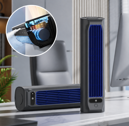 Portable Rechargeable Personal Air Cooler with 3 Speed Settings for Desk Office Bedroom Home Travel USB Powered Evaporative Cooling Fan