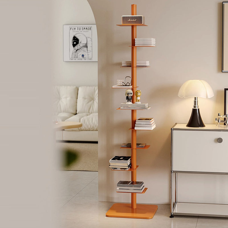 Tower Storage Rack 9-Tier Vertical Shelving Unit for Organizing Books Files Office Supplies Multicolor Steel Frame 68.5 in Tall 15.75 in Wid