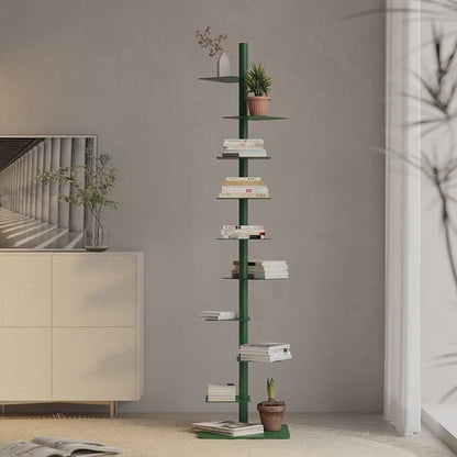 Tower Storage Rack 9-Tier Vertical Shelving Unit for Organizing Books Files Office Supplies Multicolor Steel Frame 68.5 in Tall 15.75 in Wid
