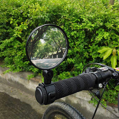 Handlebar Bicycle Rearview Mirror with Full Rotation Adjustment for Road & Mountain Bikes