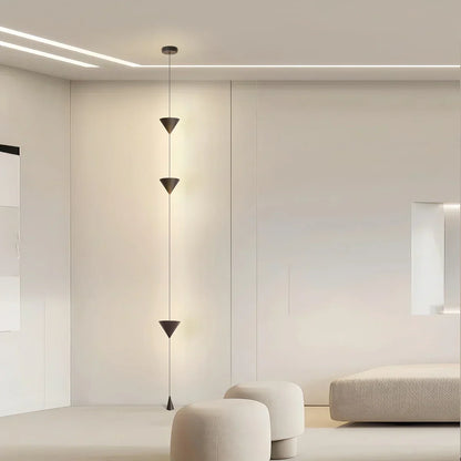 Tension Rod Pole Lamp Warm LED 11.5 Feet Adjustable Height Modern Minimalist Vertical Column Light for Bedroom Living Room Home Office Ambie