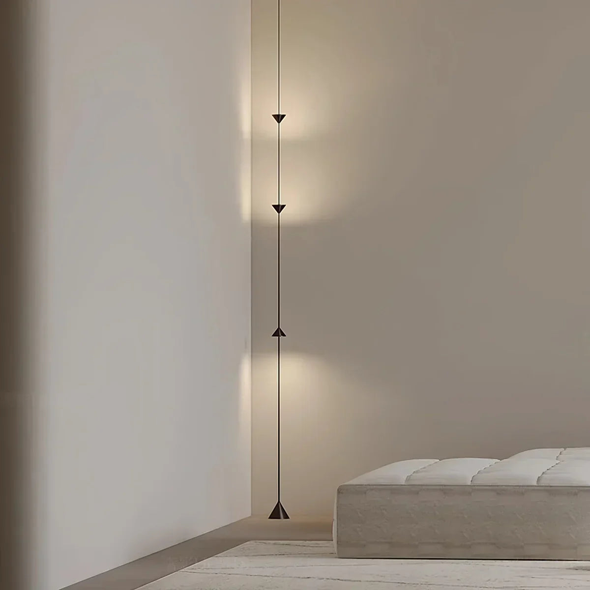 Tension Rod Pole Lamp Warm LED 11.5 Feet Adjustable Height Modern Minimalist Vertical Column Light for Bedroom Living Room Home Office Ambie