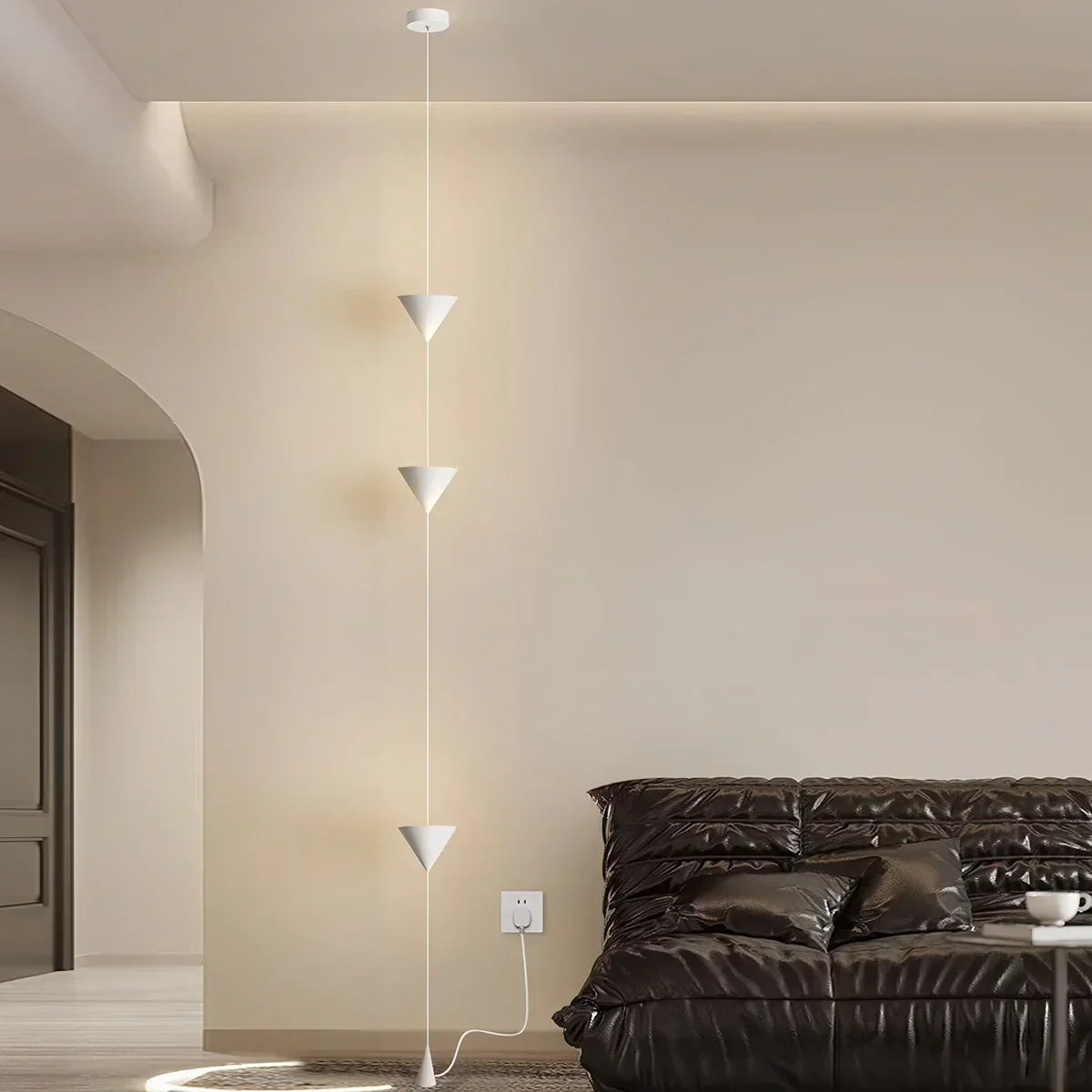Adjustable Height Pole Light Iron & Acrylic LED Up to 11.5 Feet for Bedroom Living Room Modern Home Office Minimal Vertical Standing Accent