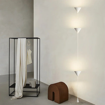 Tension Rod Pole Lamp Warm LED 11.5 Feet Adjustable Height Modern Minimalist Vertical Column Light for Bedroom Living Room Home Office Ambie