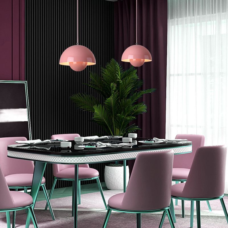 Metal Dome Pendant Light 9 in Adjustable E26 for Dining Table Kitchen Island Bedroom Mid-Century Modern Hanging Fixture
