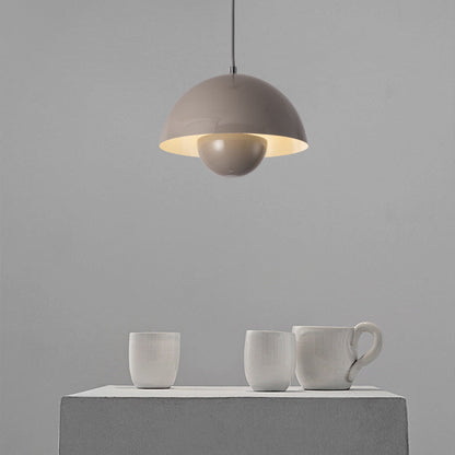 Metal Dome Pendant Light 9 in Adjustable E26 for Dining Table Kitchen Island Bedroom Mid-Century Modern Hanging Fixture