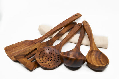 Solid Walnut Wooden Cooking Spoon for Nonstick Cookware – Safe Stirring, Flipping & Serving Utensil for Everyday Kitchen Use