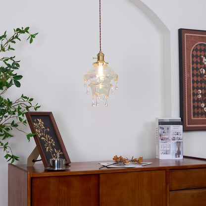Resin Drip Hanging Lamp for Dining Room & Kitchen | Adjustable Cord Ceiling Fixture | LED or Edison Bulb Compatible | Modern Art Statement P