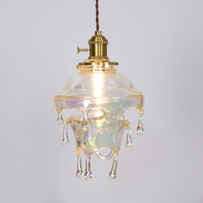 Resin Drip Hanging Lamp for Dining Room & Kitchen | Adjustable Cord Ceiling Fixture | LED or Edison Bulb Compatible | Modern Art Statement P