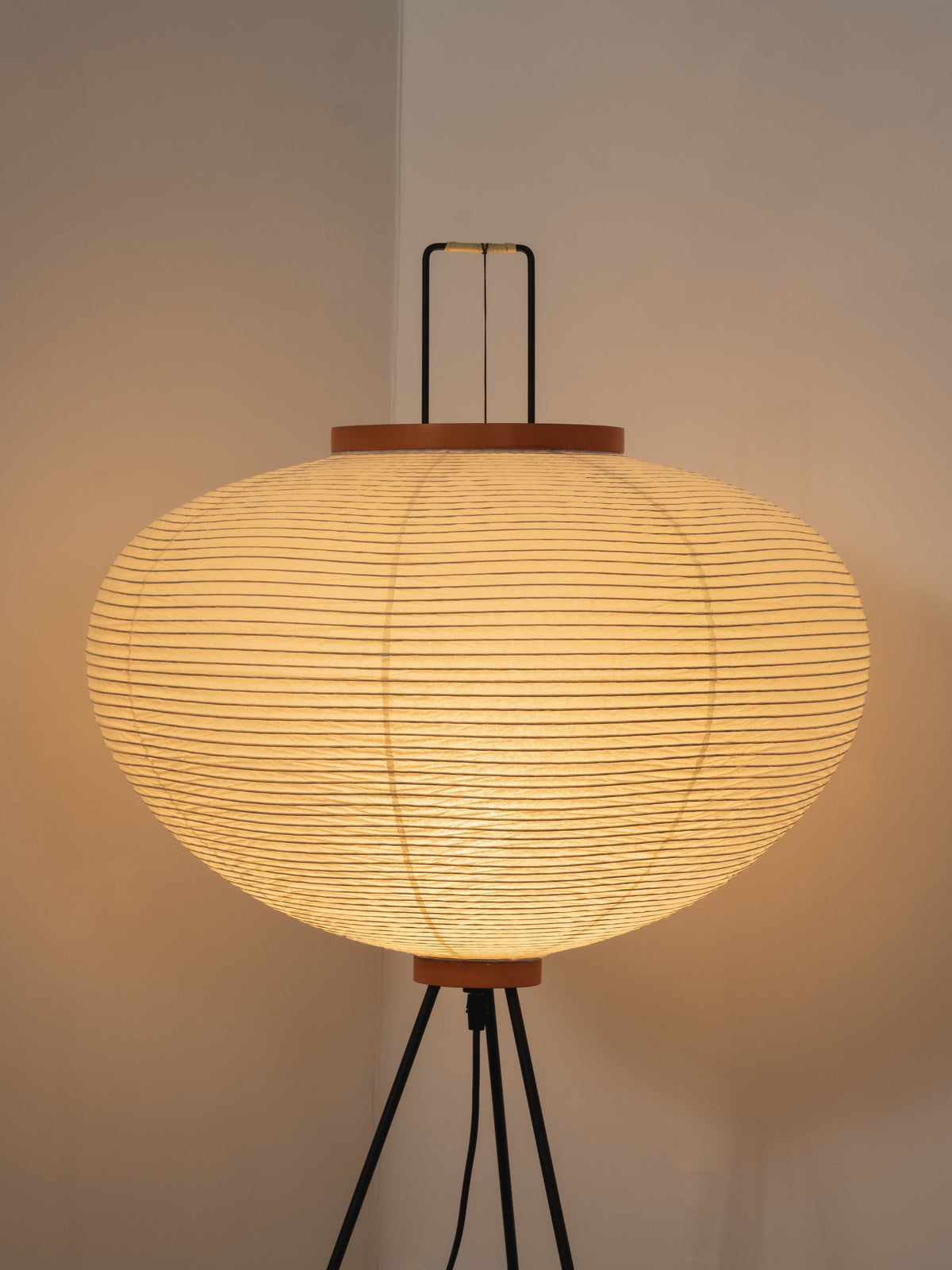 Handcrafted Paper Shade Tripod Standing Lamp 20 in White for Living Room Bedroom Reading Nook Accent Light Japandi Minimalist Decor