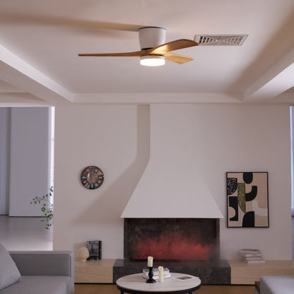 Sycamore Wood Ceiling Fan with LED Light – Whisper-Quiet 6-Speed DC Motor, Reversible Airflow, Remote Control, 42/48/52 Inch