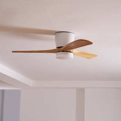 Sycamore Wood Ceiling Fan with LED Light – Whisper-Quiet 6-Speed DC Motor, Reversible Airflow, Remote Control, 42/48/52 Inch