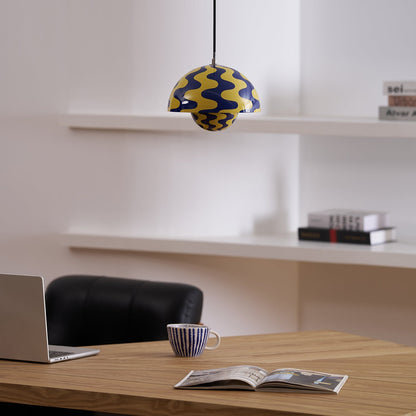 Geometric Aluminum Hanging Fixture 9 Inch Matte Modern Overhead Illumination for Kitchen Dining Room Entry