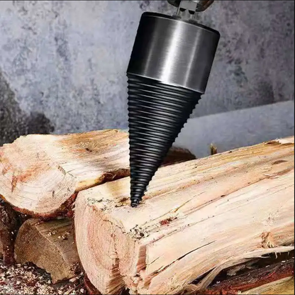 Firewood Splitting Drill Bit for Power Tools - High Carbon Steel Wood Splitter Attachment for Electric Drills - Fits All Drill Sizes