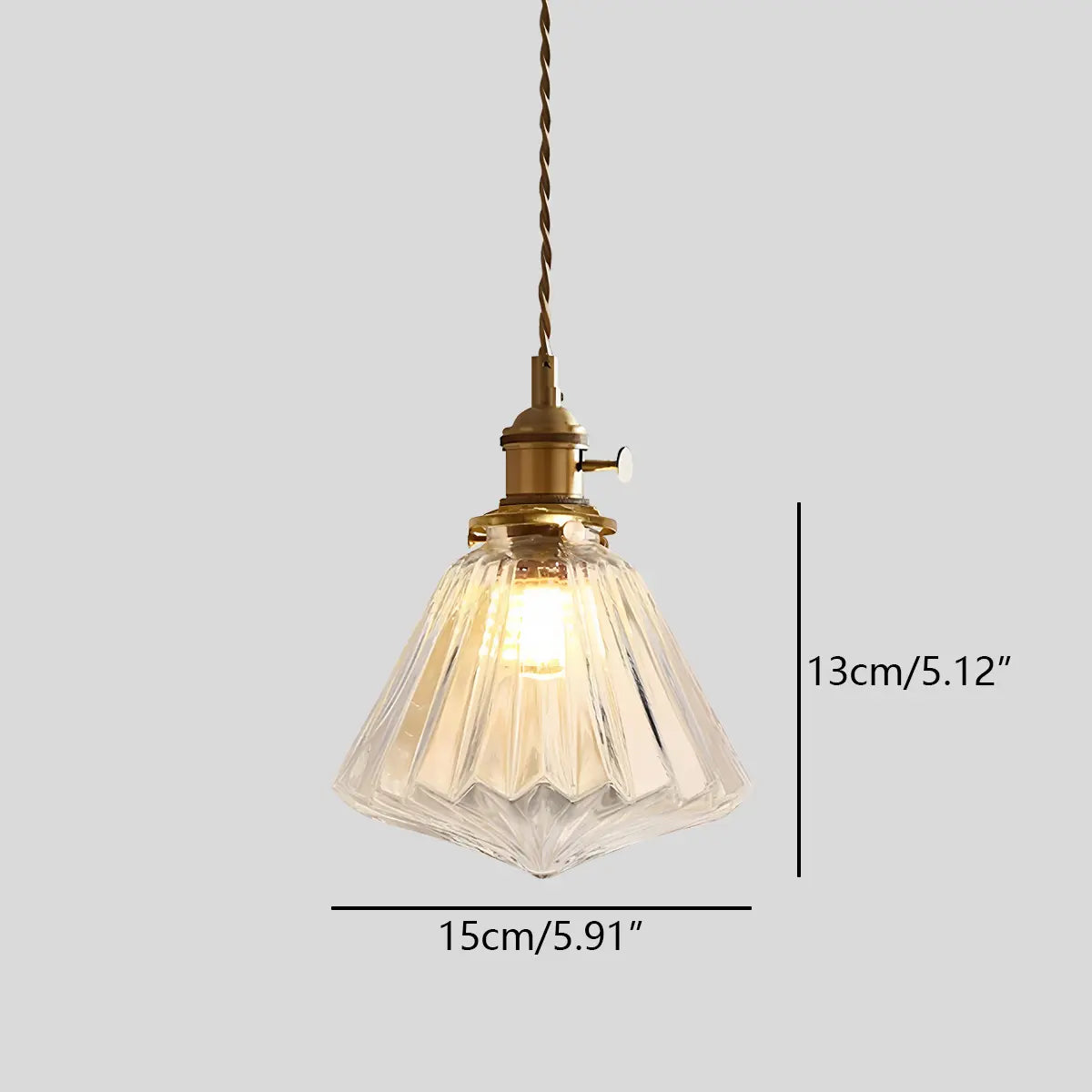 Adjustable Height Pendant Light with Clear Glass Shade Bronze Finish for Dining Table Kitchen Island Living Room Overhead Lighting