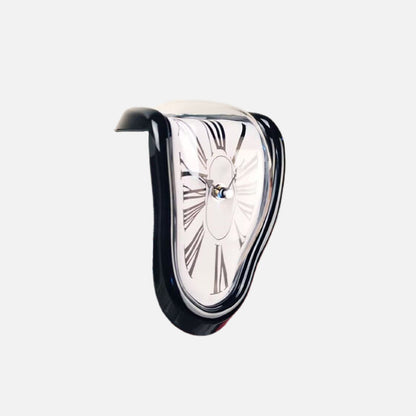 Dali Melting Clock – Surreal Art Timepiece in Gold, Silver, White, and Black