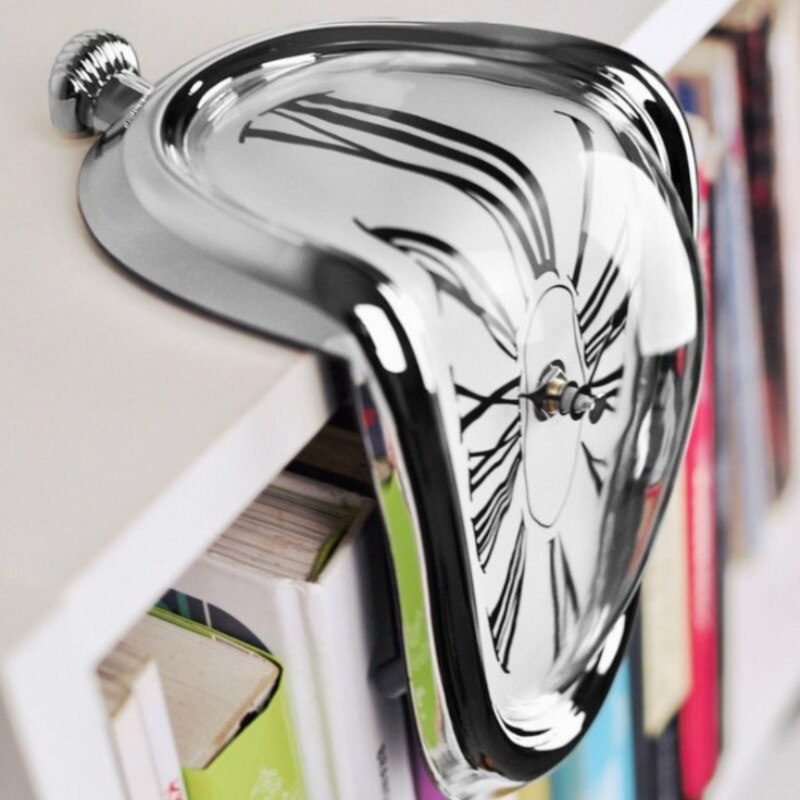 Dali Melting Clock – Surreal Art Timepiece in Gold, Silver, White, and Black