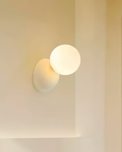Orb Sconce with Resin & Glass — 4×7 inch Contemporary Fixture for Hallways, Bedrooms & Entryways — Soft Ambient Glow — Plug-In or Hardwired