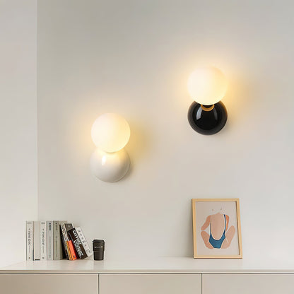 Orb Sconce with Resin & Glass — 4×7 inch Contemporary Fixture for Hallways, Bedrooms & Entryways — Soft Ambient Glow — Plug-In or Hardwired